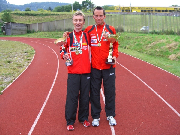 Steirische Meister 10.000 m Thomas Rossmann und Vize Franz Reith